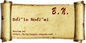 Bőle Noémi névjegykártya